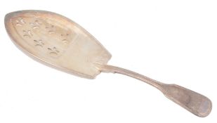A George III silver fiddle and thread fish slice by Peter & William Bateman  A George III silver