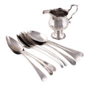 Ten silver Old English pattern dessert spoons  Ten silver Old English pattern dessert spoons,