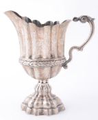 A Continental silver coloured lobed oval ewer, untraced pseudo marks  A Continental silver