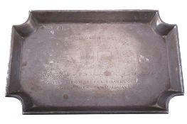 [General Strike interest] A silver small card tray by A. C  [General Strike interest] A silver small