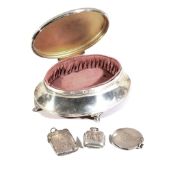 An Edwardian silver oval jewellery box by A. & J. Zimmerman Ltd  An Edwardian silver oval