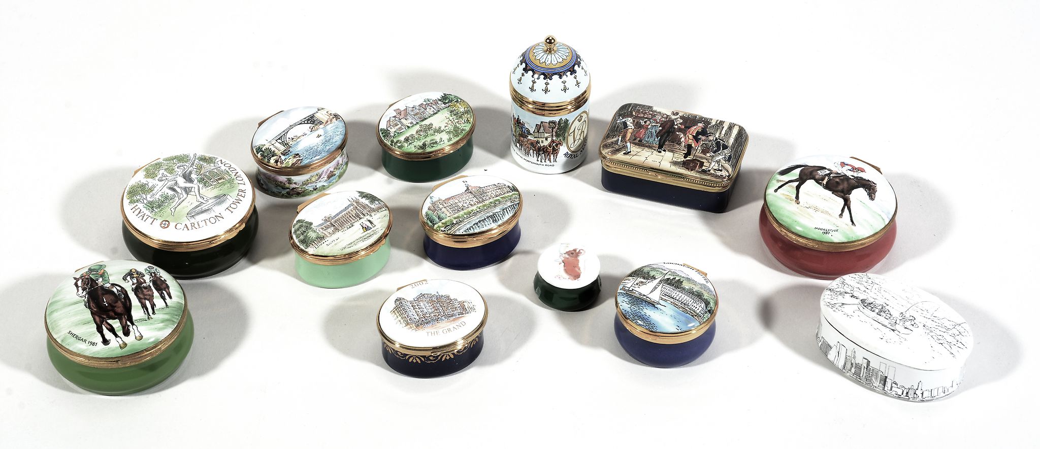 A collection of late 20th/early 21st century Crummles enamel boxes  A collection of late 20th/