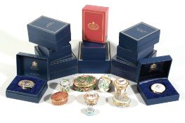 A collection of late 20th century Halcyon Days enamel boxes  A collection of late 20th century