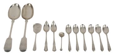 A small collection of silver spoons, comprising  A small collection of silver spoons,