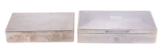 A Victorian silver plain rectangular sandwich box by Wright & Davies  A Victorian silver plain
