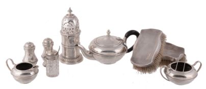 Various silver items, including: a lighthouse sugar caster by Pairpoint...  Various silver