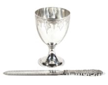A Victorian silver goblet, maker's mark rubbed, Birmingham 1864  A Victorian silver goblet,