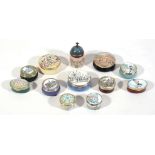 A collection of late 20th century Staffordshire Enamels enamel boxes  A collection of late 20th