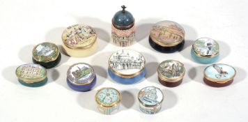A collection of late 20th century Staffordshire Enamels enamel boxes  A collection of late 20th