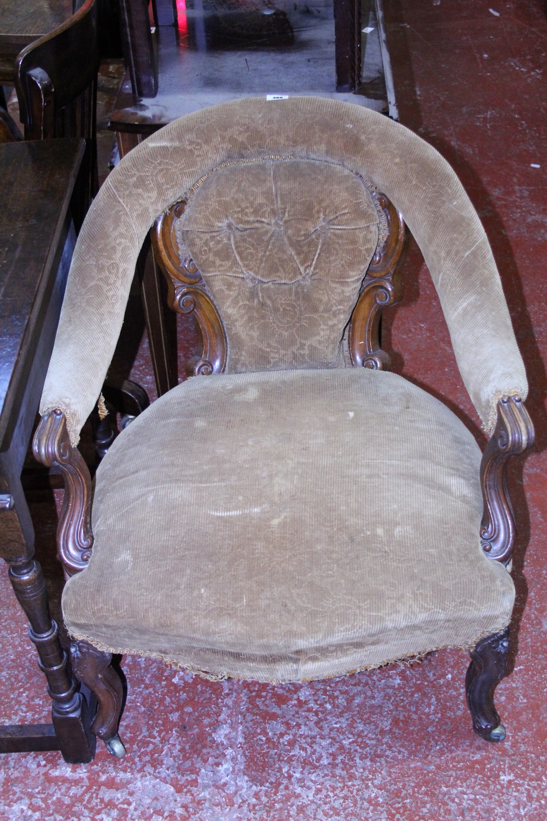 A George IV mahogany library armchair