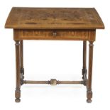 A Continental walnut and specimen marquetry walnut side table, late 18th/early 19th century,