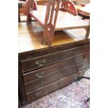 A 19th Century mahogany chest with four long drawers 92cm high, 110cm wide, 50cm deep