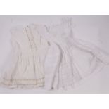 A 1840s christening gown; together with a 1930s white lawn dress for a child; and another