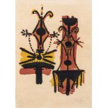 Wifredo Lam (1902-1982) Pour Jorn Lithograph  Signed in pencil lower right, numbered 68/100,