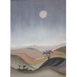 *English School (20th Century) Pale Moon in Daylight Oil on canvas 86cm x 64cm