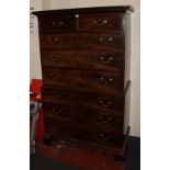 A George III mahogany chest on chest with two short and six long drawers 182cm high, 112cm wide