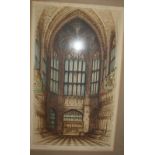 Edward Sharland (fl. 1911 – 25) Henry VII Chapel Westminster Abbey  Colour print  Signed