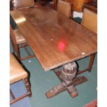 An oak refectory table and set of six chairs Best Bid