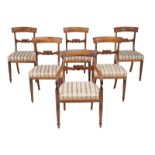 A set of six William IV mahogany dining chairs, circa 1835, to include an armchair, each moulded