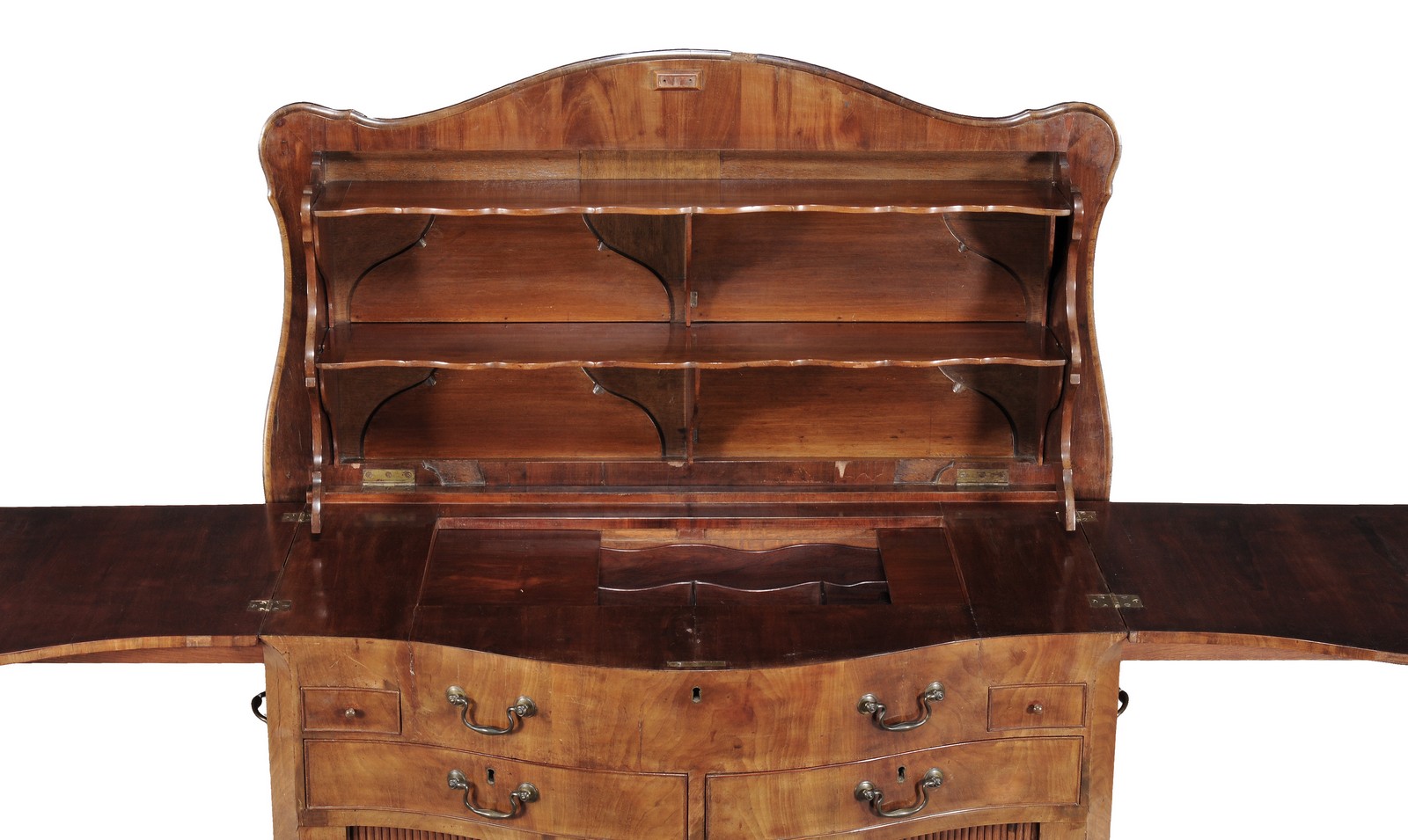 A Continental walnut serpentine fronted serving or dressing chest, late 18th/ early 19th century, - Image 2 of 11