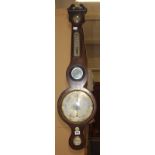 Mahogany wheel barometer by Mayer, Boro Road Southwark, 95cm high