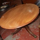 A 19th century oval mahogany pedestal breakfast table.