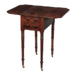 A Regency mahogany and ebony strung work table , circa 1815  A Regency mahogany and ebony strung