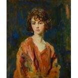 Ambrose McEvoy (1878 â€“ 1927) - Portrait of a young girl Oil on canvas 76.5 x 64 cm. (30 x 25 in)
