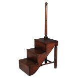 A set of William IV mahogany library steps, circa 1835  A set of William IV mahogany library steps,