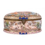 A Naples-stlye oval casket and hinged cover, circa 1900  A Naples-stlye oval casket and hinged