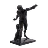 A French patinated bronze model of the Borghese Gladiator, late 19th century  A French patinated