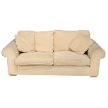 A cream two seat sofa , 20th century, with removable cushions  A cream two seat sofa  , 20th