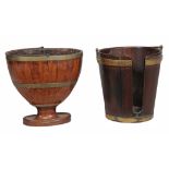 A George III mahogany and brass bound plate bucket , circa 1780  A George III mahogany and brass