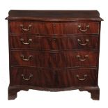 A George III mahogany serpentine chest of drawers , circa 1780  A George III mahogany serpentine