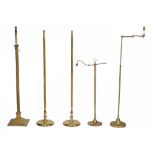 A brass Corinthian column telescopic standard lamp  A brass Corinthian column telescopic standard
