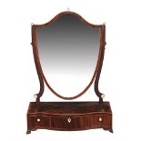 A George III mahogany serpentine fronted dressing mirror , circa 1780  A George III mahogany