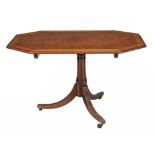 A mahogany and satinwood banded breakfast table , first quater 19th century  A mahogany and