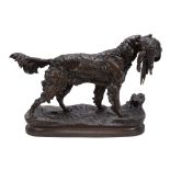 After Jules Moigniez , a patinated bronze model of a retriever  After Jules Moigniez ( French,