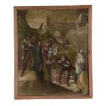 Manner of Adam Elsheimer - Christ carrying the cross to Calvary Oil on copper 23 x 19 cm. (9 x 7 1/2