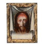 [?]Spanish School - The Sudarium of St Veronica Oil on panel 19 x 15 cm. (7 1/2 x 6 in.)