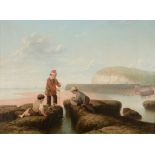 J. M. Drury (19th century) - Three boys shrimping Wading out A pair, oil on canvas The first