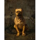 Circle of Sir Edwin Landseer - "Tom" Oil on mahogany panel Titled upper left and bearing intials