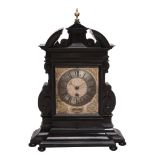 A fine and rare North Italian ebonised architectural table timepiece with silent-pull quarter-repeat