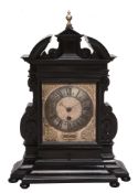 A fine and rare North Italian ebonised architectural table timepiece with silent-pull quarter-repeat