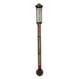 A Victorian mother-of-pearl inlaid rosewood mercury cistern tube stick...  A Victorian mother-of-