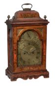 A rare George III scarlet japanned table clock John Taylor, London  A rare George III scarlet