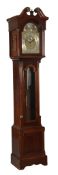 An Edwardian inlaid mahogany tubular bell quarter chiming eight-day longcase...  An Edwardian inlaid