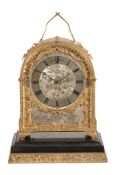 A fine Victorian engraved gilt brass hump-back carriage clock with push-button repeat and original