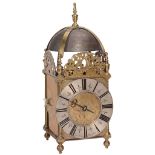 A William III brass lantern clock Joseph Norris, Abingdon  A William III brass lantern clock  Joseph