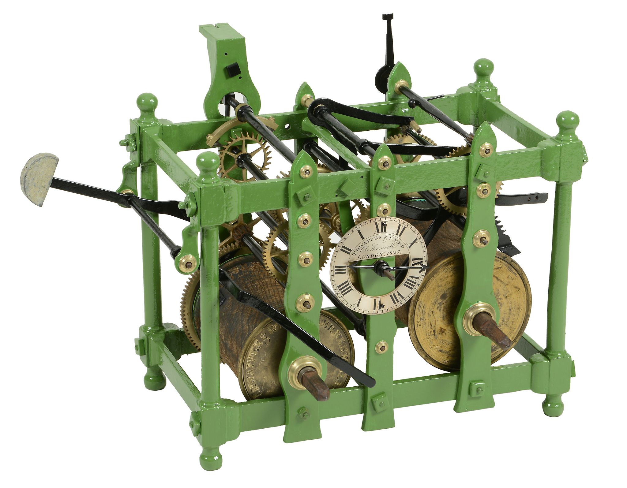 A fine Regency cast iron, steel and brass turret clock movement Thwaites and...  A fine Regency cast